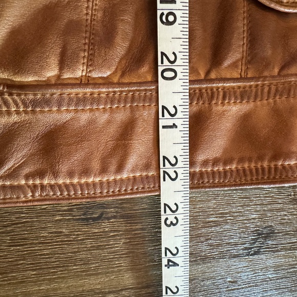 🌟 Vintage Suzy Shier Faux Leather Moto Jacket - Small (S/P) - Cognac Brown 🌟 - Picture 8 of 13